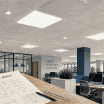 luminaire faux plafond LED et spots encastrés