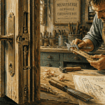 mecanisme cremone fenetre bois ancien detail