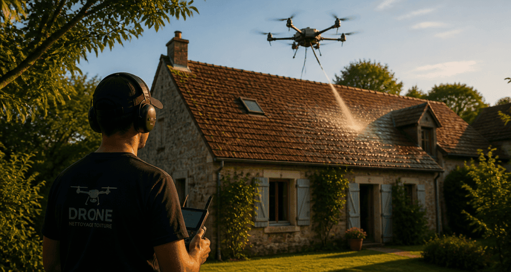 nettoyage toiture par drone avis sur toit ancien