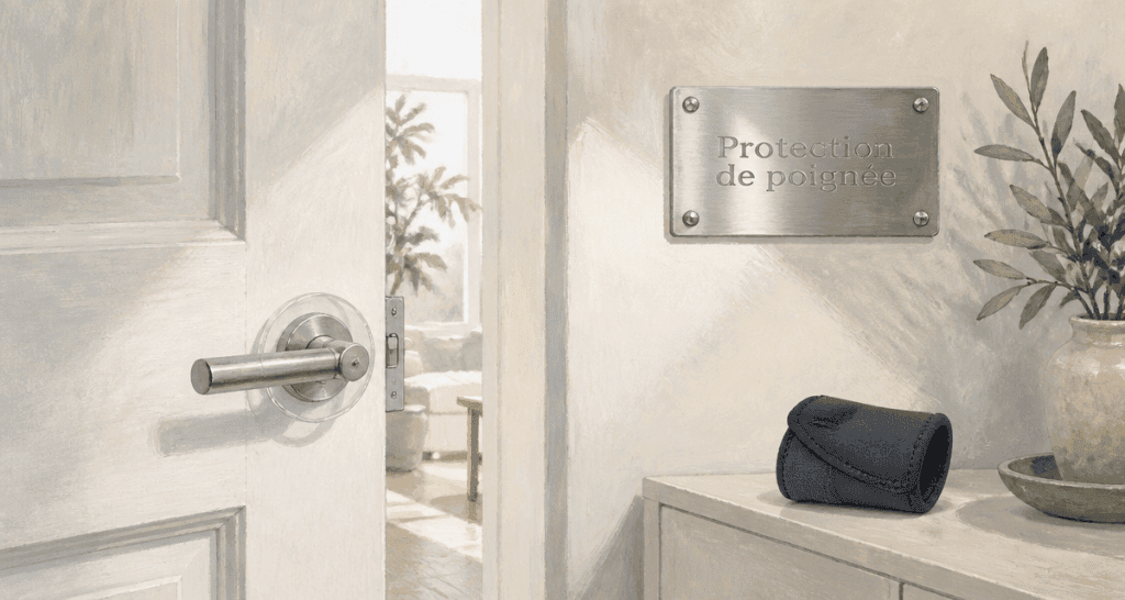 protection poignee sur porte et mur