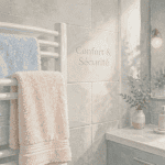 Quel radiateur pour salle de bain blanc avec serviettes pastel