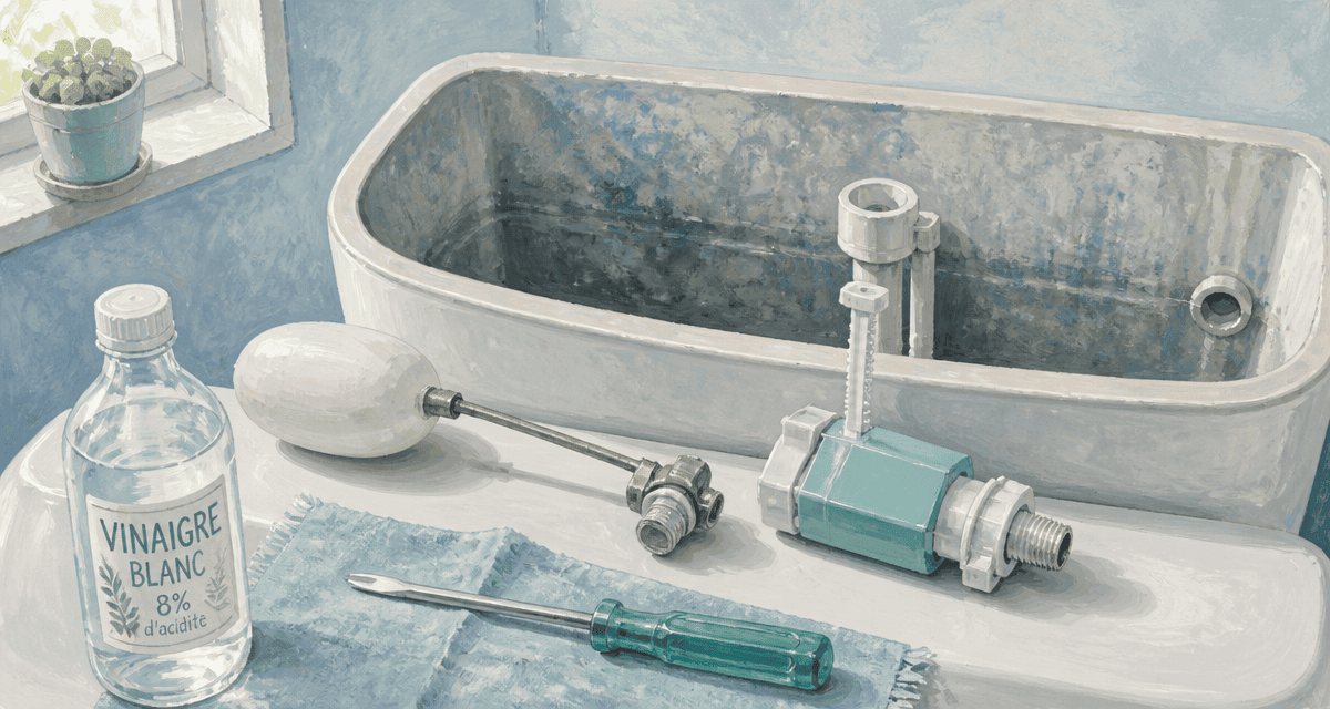 régler flotteur chasse d eau réservoir et outils