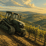 tracteur à chenille sur terrain en pente