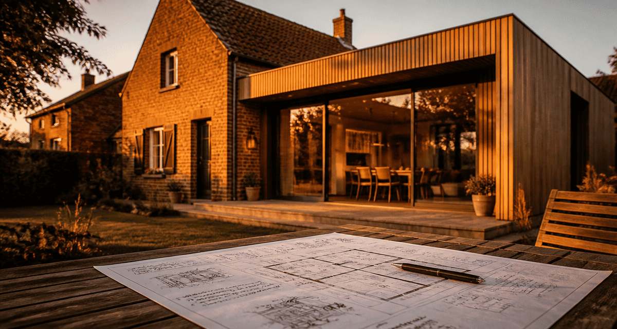 travauxmakers.fr extension maison contemporaine bois brique