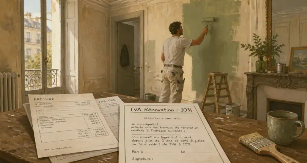 comment savoir si tva à 10 ou 20 travaux peinture artisan