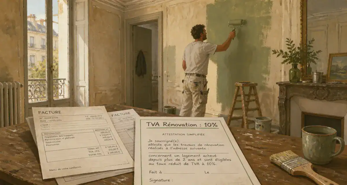 comment savoir si tva à 10 ou 20 travaux peinture artisan