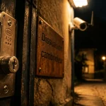 Dissuasion cambriolage : serrure A2P sous lumière, caméra visible