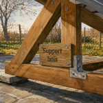 Fabriquer support panneau solaire bois : triangle en bois traité, vis inox et fixation