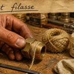 Filasse plomberie pour joint au lin sur raccord laiton