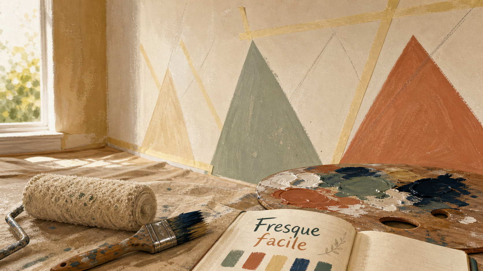 Fresque murale facile à faire : motifs prêts sur mur
