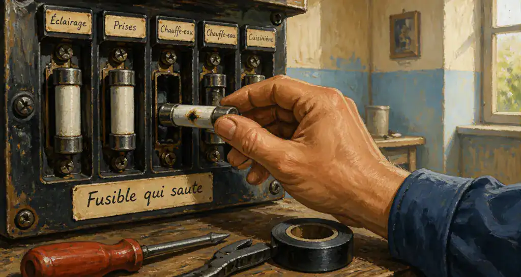fusible qui saute sur tableau électrique