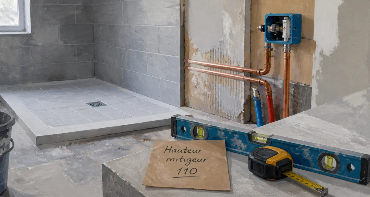 Hauteur mitigeur douche 110 cm : installation ergonomique