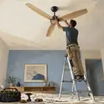 installer un ventilateur au plafond artisan salon
