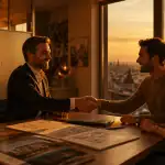 mm immobilier agent accueille couple agence