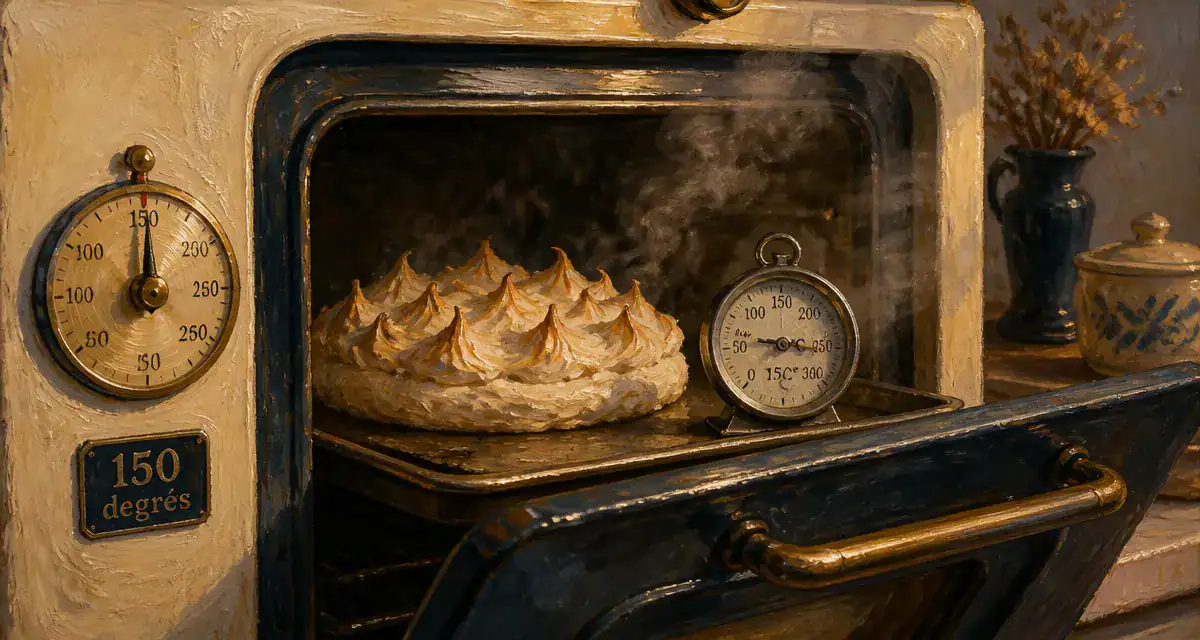 thermostat 150 degrés sur four avec meringue