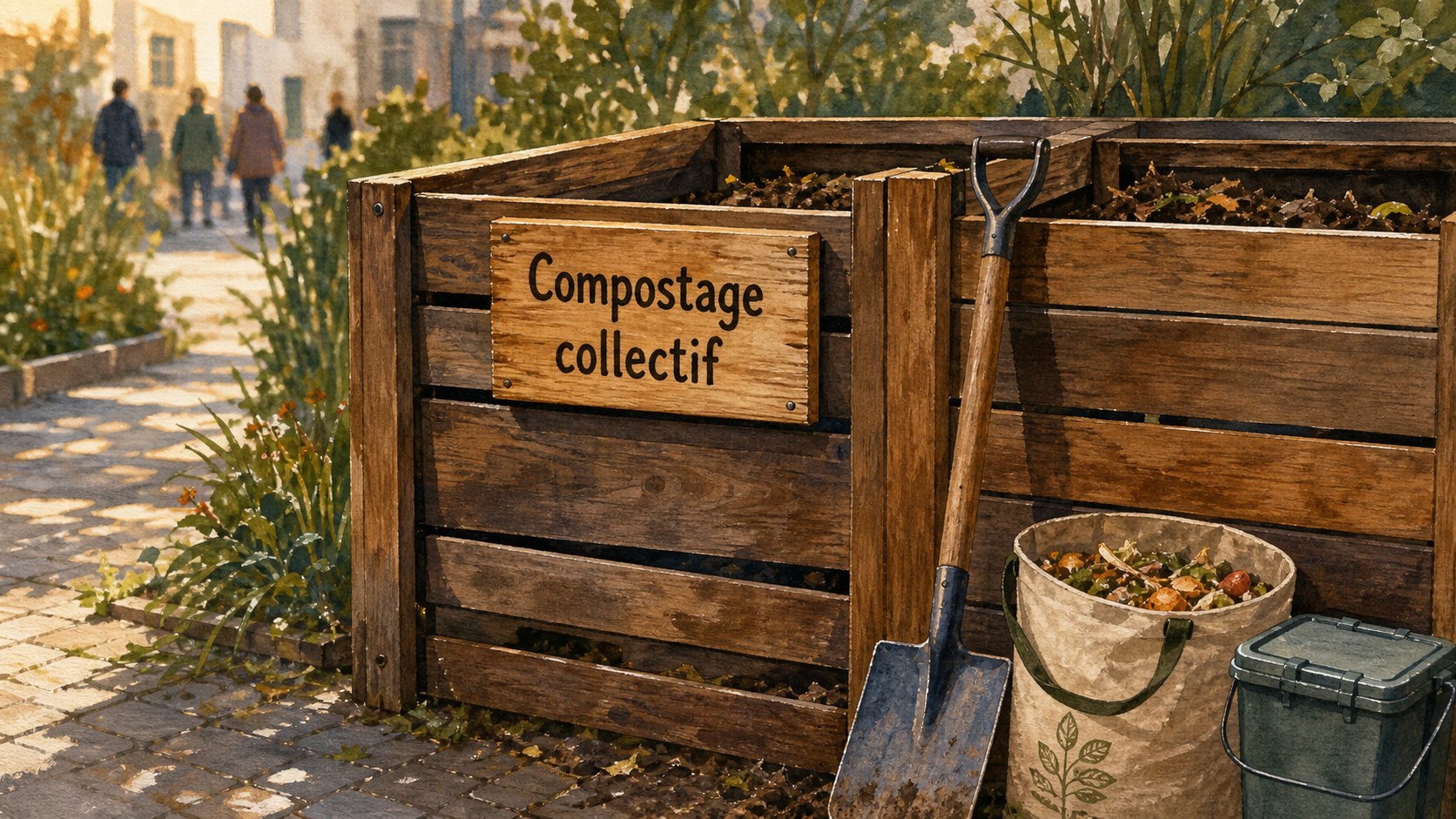 Photo de compostage collectif en immeuble