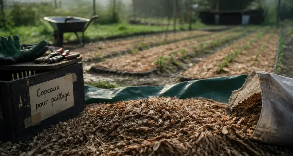 Copeaux de bois gratuit pour paillage au potager