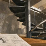 Escalier en colimaçon metallique : trémie, diamètre, finitions