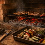 Faire un barbecue maison en briques avec charbon