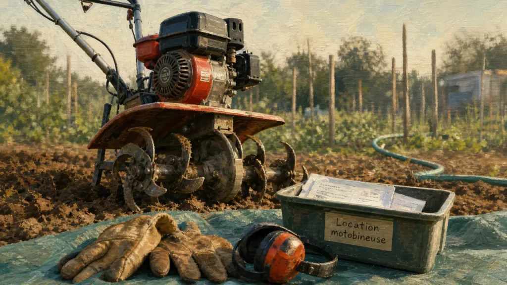 Location motobineuse : vérification surface, sol et caution avant réservation