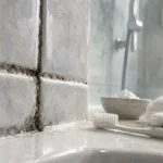 Nettoyer la moisissure salle de bain : joint de carrelage noirci