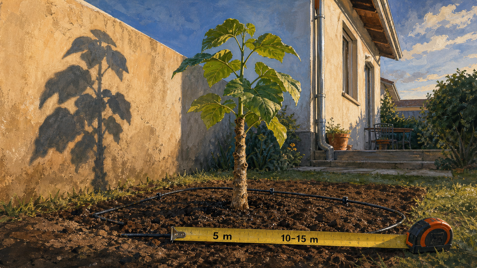 Paulownia distance maison : repères de plantation près du mur
