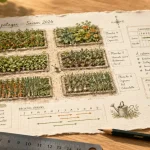 Potager plan : surface, temps et rotations