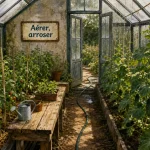 Jeunes plants en potager serre sous serre froide, récolte dès mars