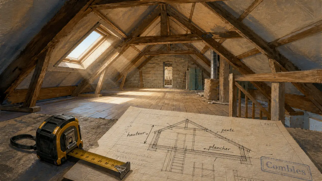 Aménager ses combles : hauteur 1,80 m, pente 30°