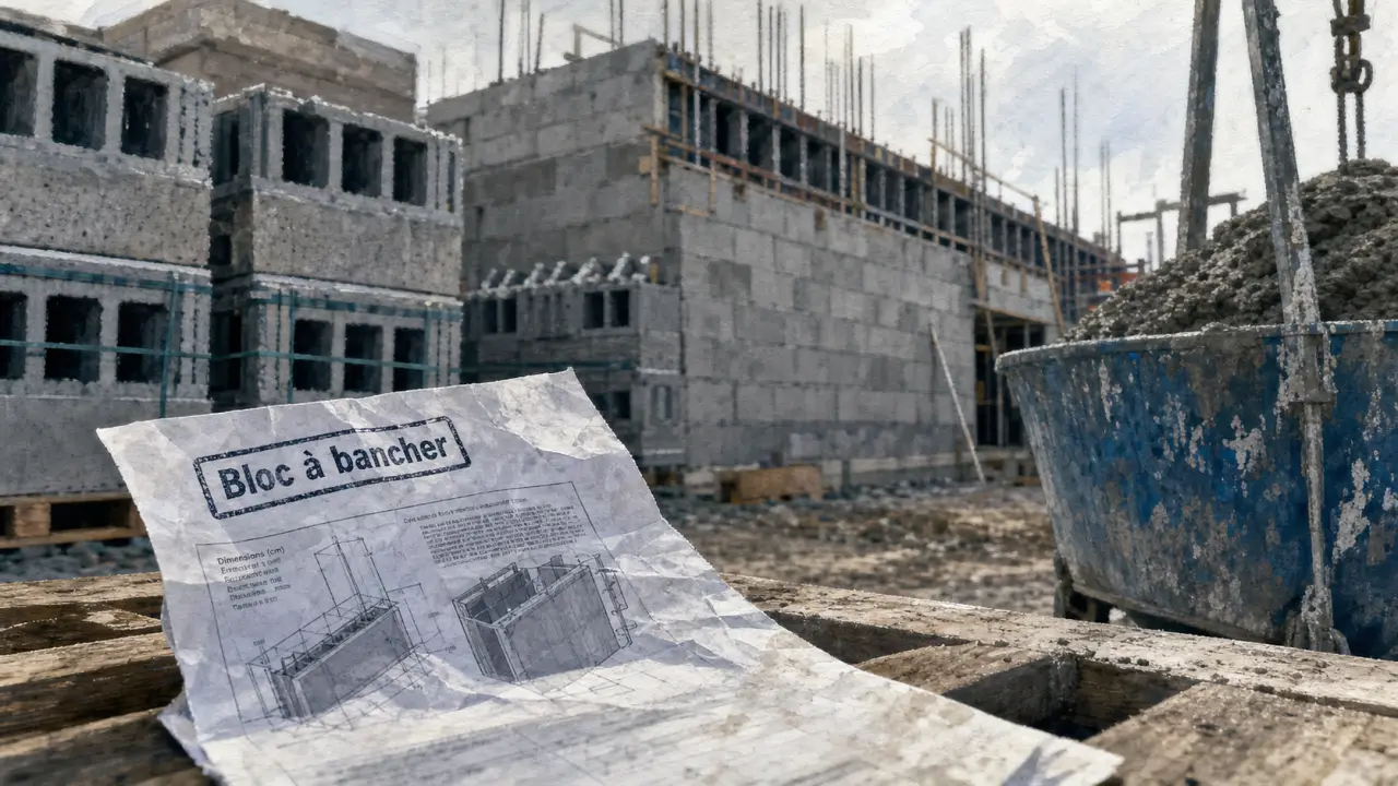 Bloc a banche sur chantier : dimensions, résistance, stock