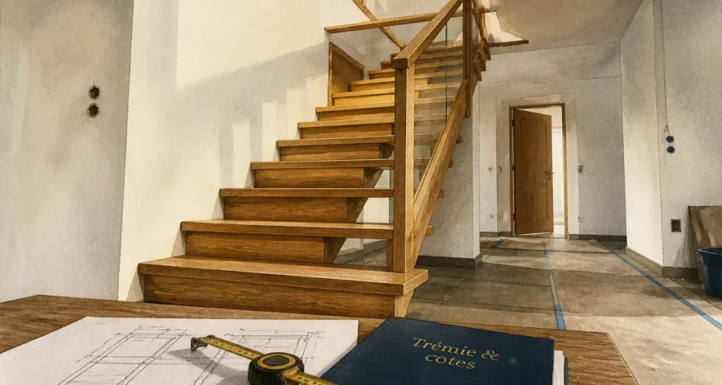 Escaliers sur mesure en bois : trémie, formes et finitions qui font la différence
