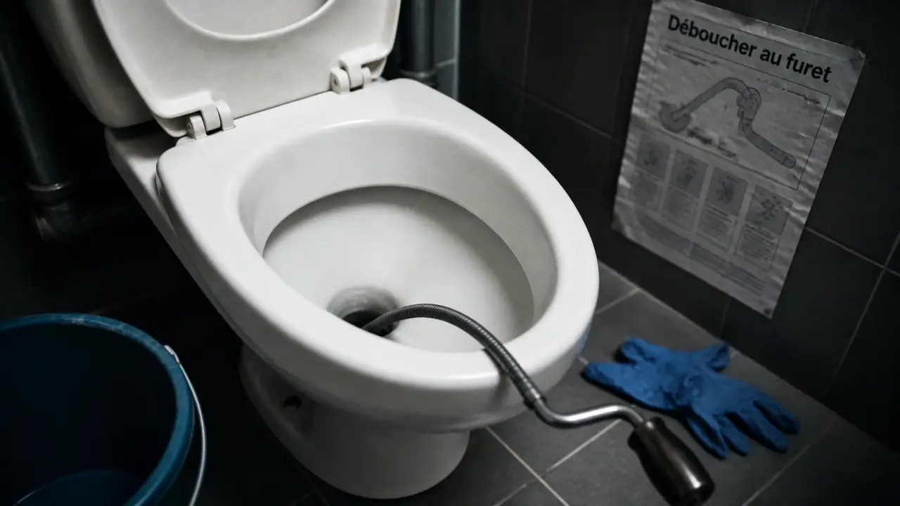 Furet pour wc en acier flexible pour déboucher la cuvette