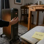 Meilleur chauffage appoint : radiateur bain d’huile compact réglé dans le salon-bureau