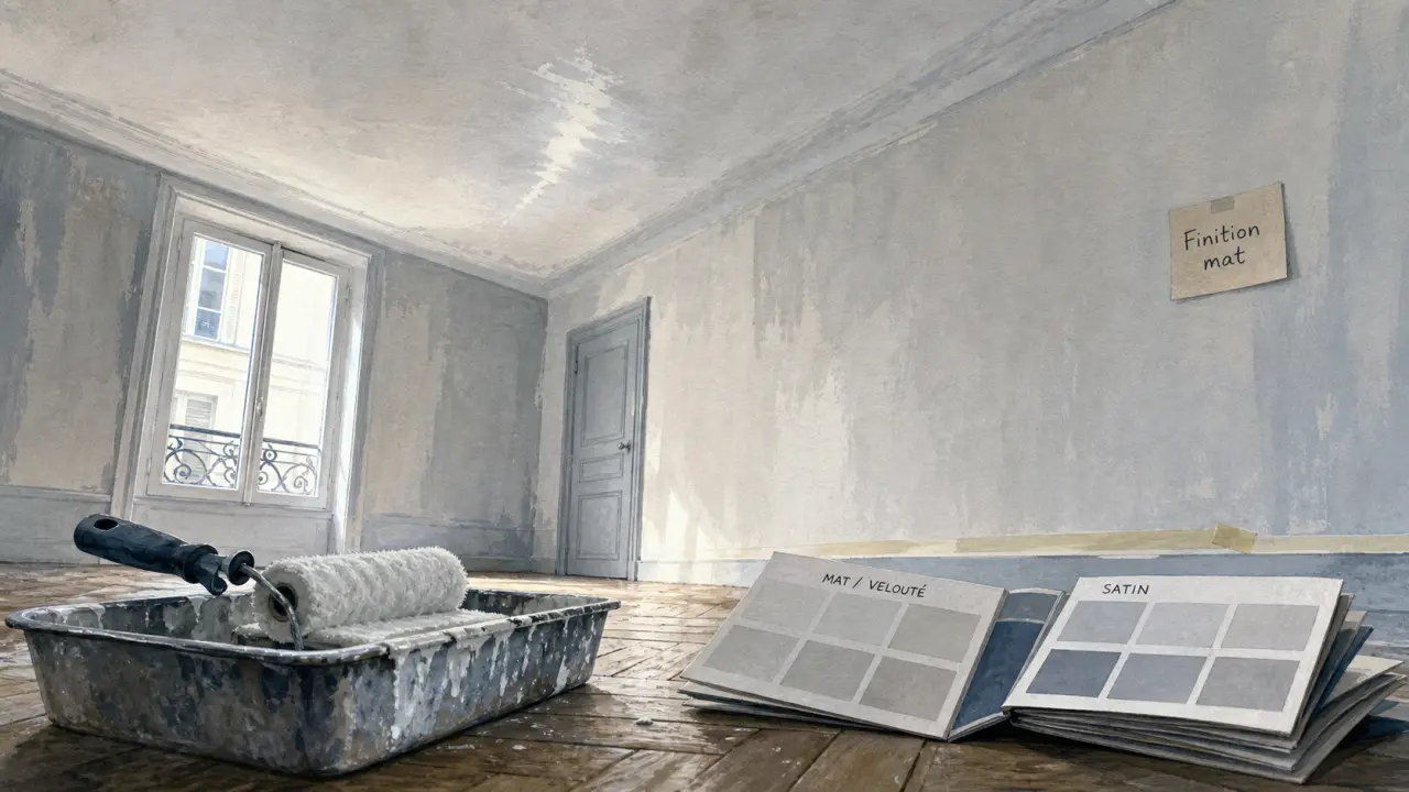 Peinture pour plafond et mur finition mat, plafond et murs en rénovation