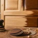 Ponceuse pour le bois évite les traces sur établi d’atelier