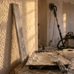 Comment habiller un mur en crépi intérieur : lissage et enduit, mur peau d’orange