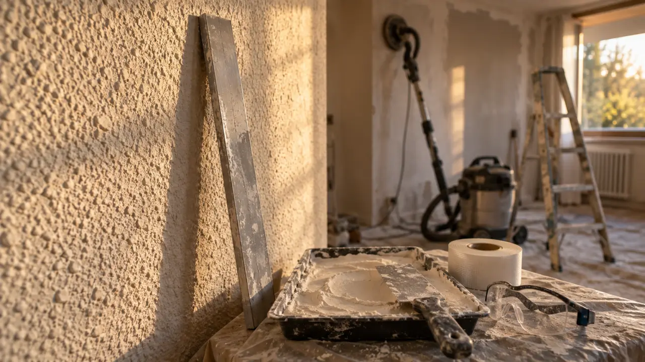 Comment habiller un mur en crépi intérieur : lissage et enduit, mur peau d’orange