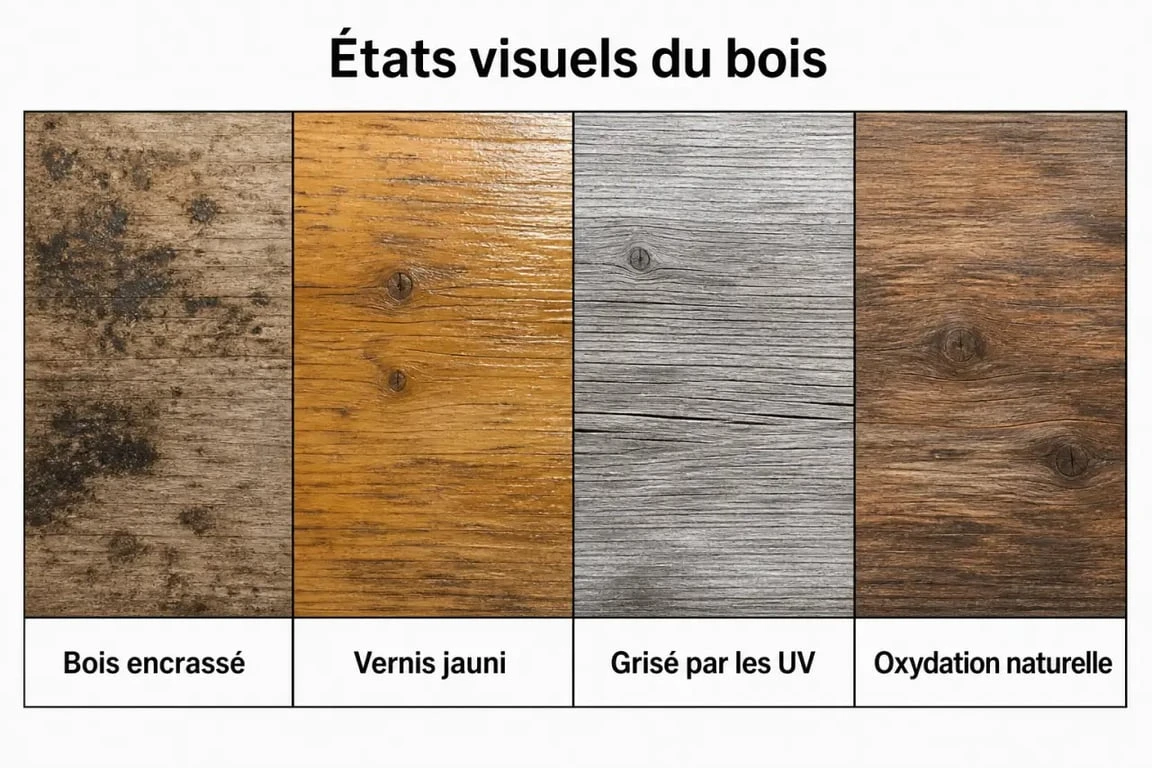 Diagnostic des différents états du bois avant de l'éclaircir
