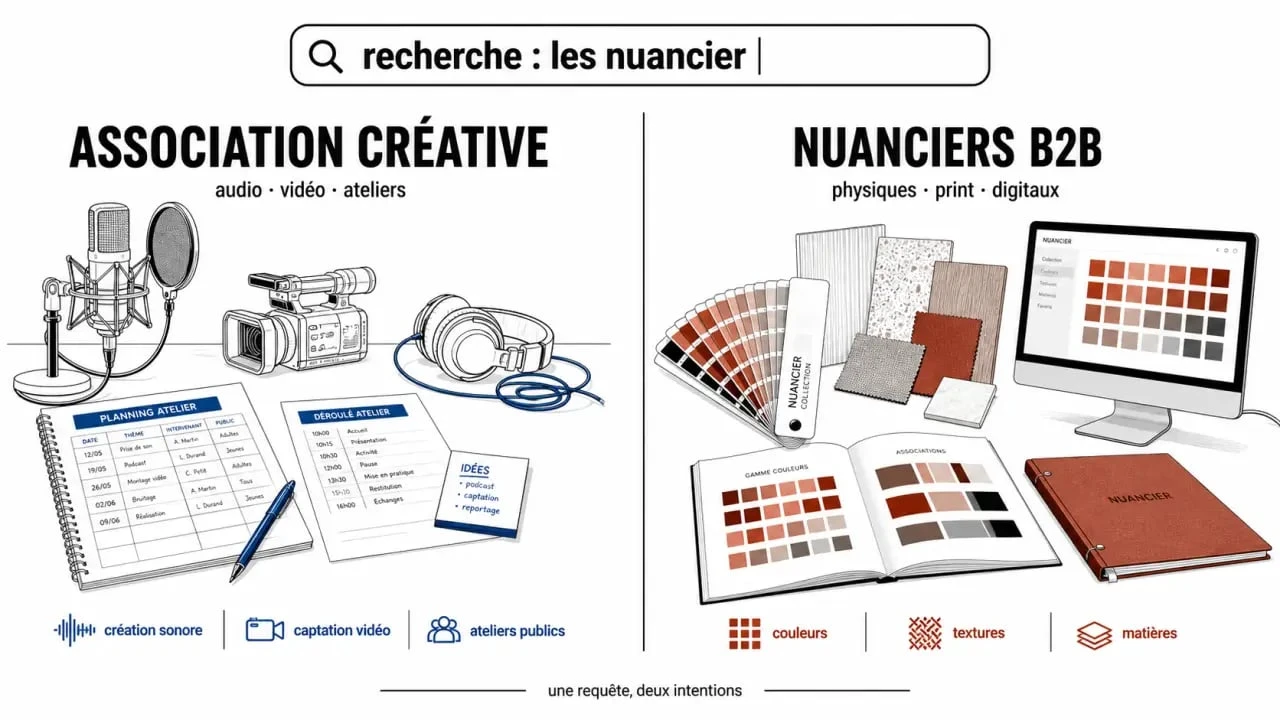 Les nuancier : illustration comparative entre l’association créative et l’offre B2B de nuanciers