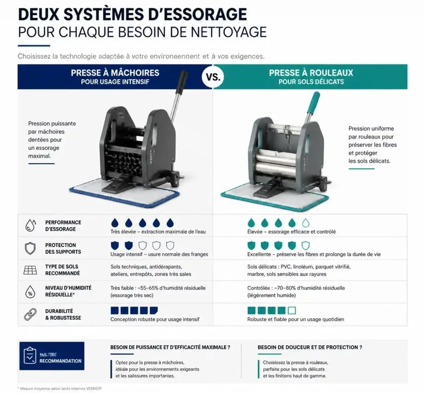 Comparatif des systèmes d'essorage pour balai à plat