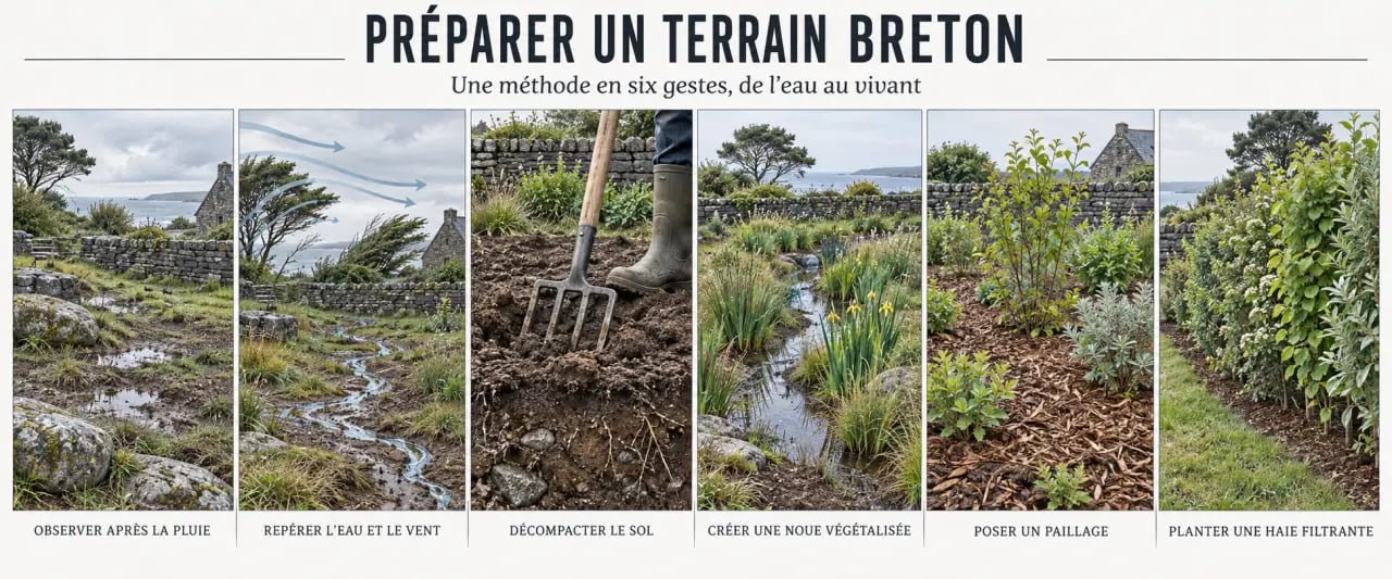 Préparer son terrain pour un aménagement paysager réussi en Bretagne, des premières observations aux plantations