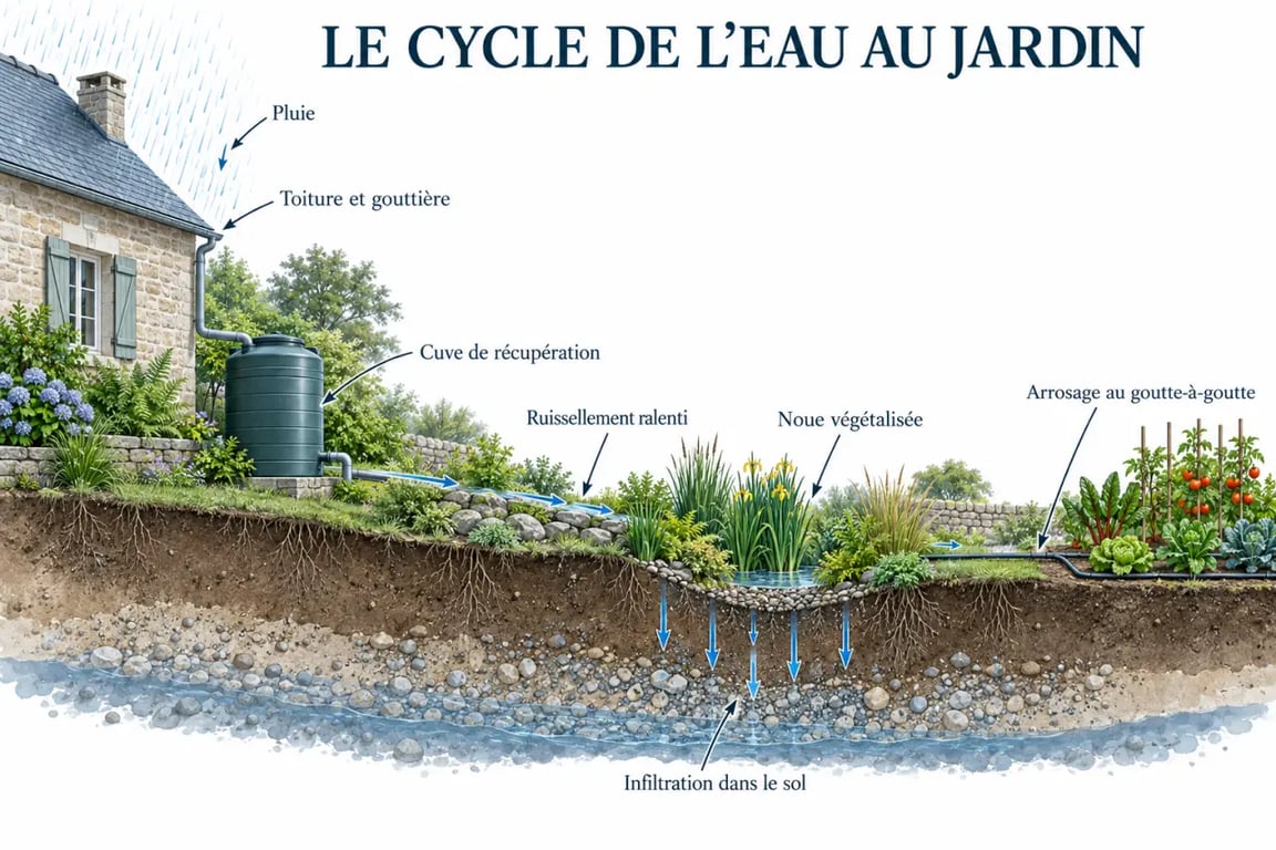 Gestion de l’eau pour préparer son terrain pour un aménagement paysager réussi en Bretagne