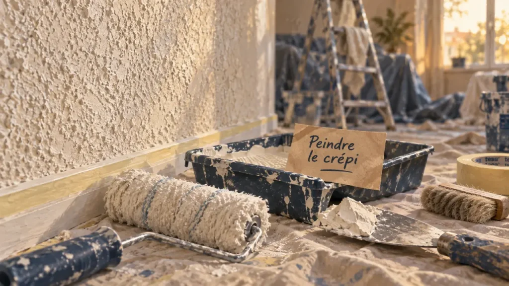 Peinture pour crépi intérieur : quelle finition, quelle préparation, quel rendu ?