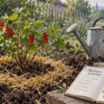 Planter groseiller : groseillier en terre avec paillis