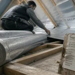 Triso toiture : pose de deux rouleaux d’isolant toiture pour R ≥ 6,35 m².K/W
