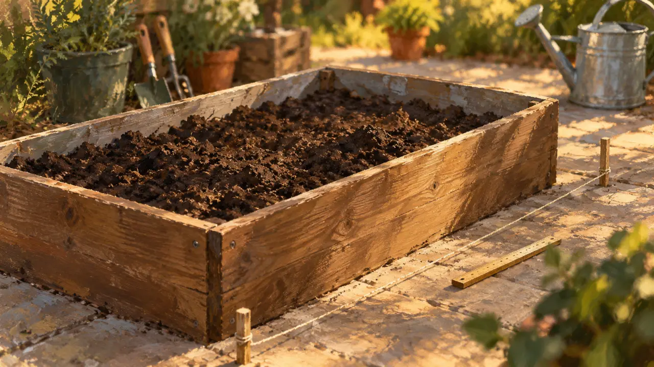 Bac bois pour jardinage : terre en bac, accès aux plantations