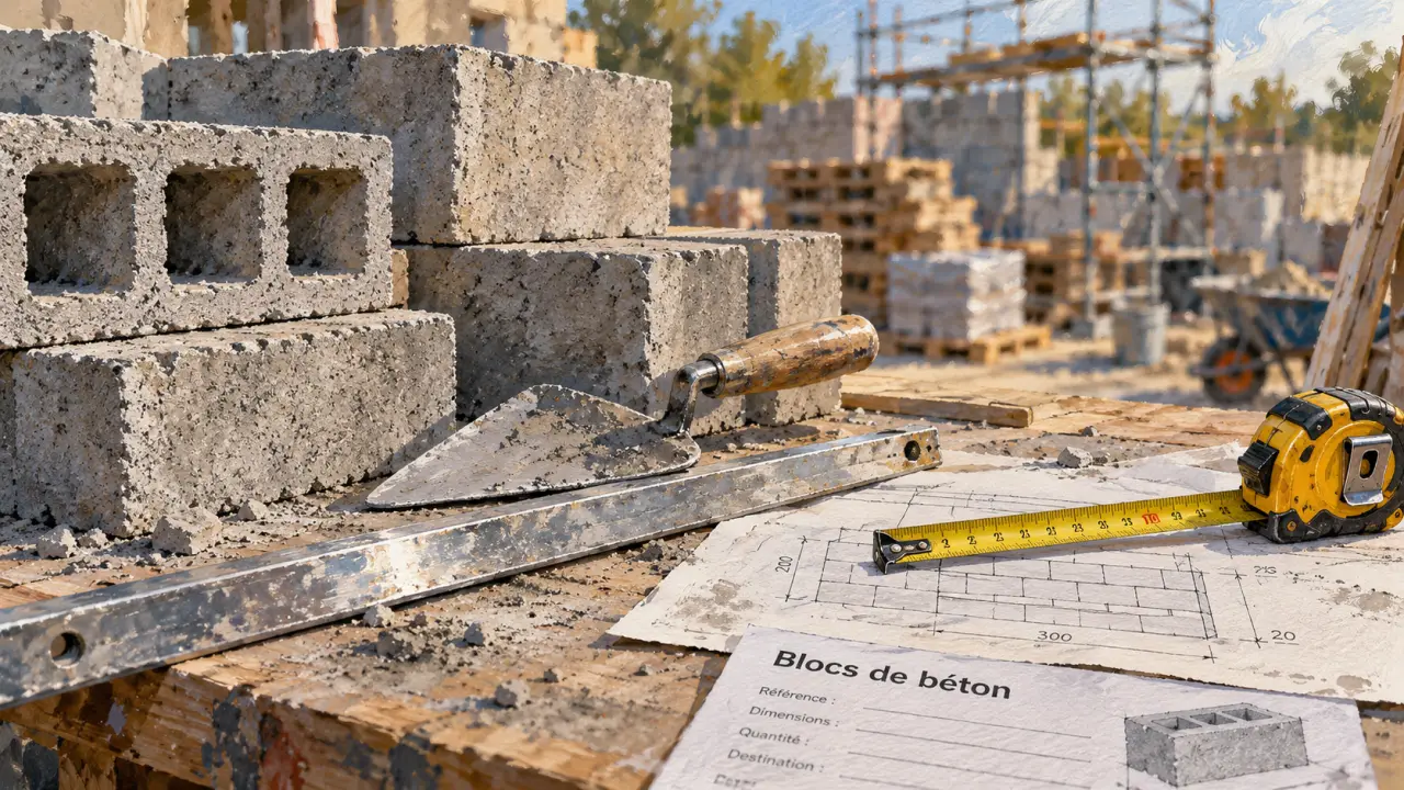 Blocs de beton : épaisseur et mesure sur chantier